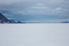 the frozen ocean in between baffin island and bylot island - (northwest passage)