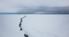 crack in the ice leading to the floe edge - 