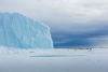 iceberg and camp on the frozen ocean - (polar sea adventures)