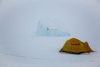 fog and snow in the camp - 
