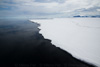 the bylot island floe edge - sunshine, no wind and dark water