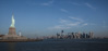 liberty island and manhattan - 